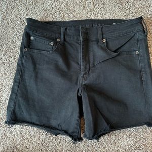 American eagle black midi shorts